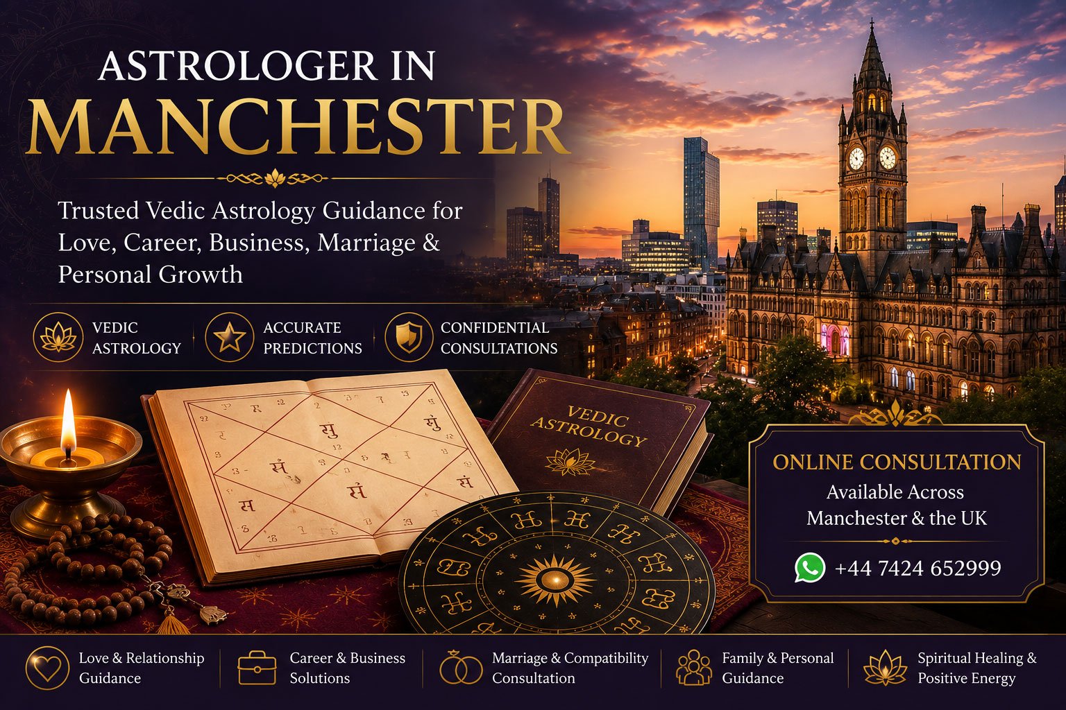 Traditional Vedic astrology guidance in Manchester England