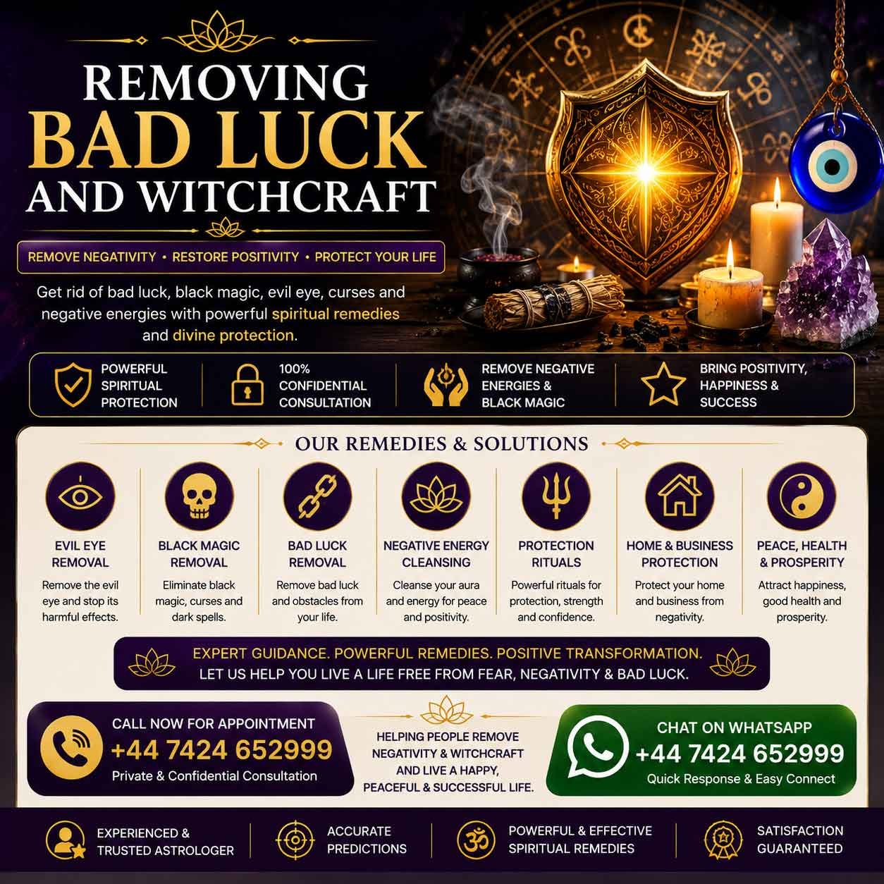 Spiritual protection and guidance for negative energy and bad luck concerns